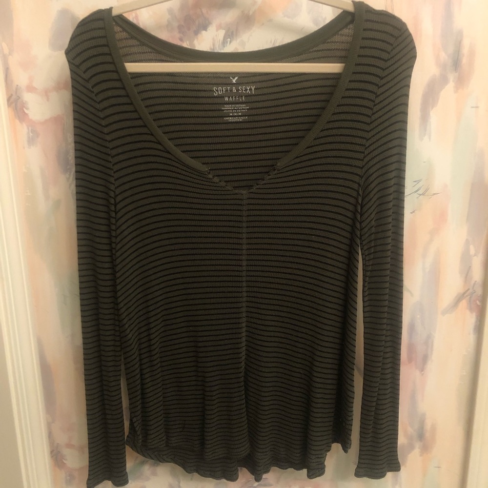 American eagle, medium, olive and black stripes